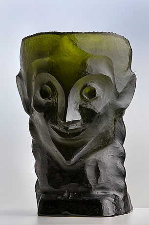 HLAVA ETRUSKA, tavené broušené sklo, 38 × 27 × 30 cm, 2008
foto J. Jiroutek